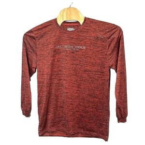 Jackson Hole WY Space Dye LS‎ Knit Shirt Medium Normcore Utility Cozy Gorpcore